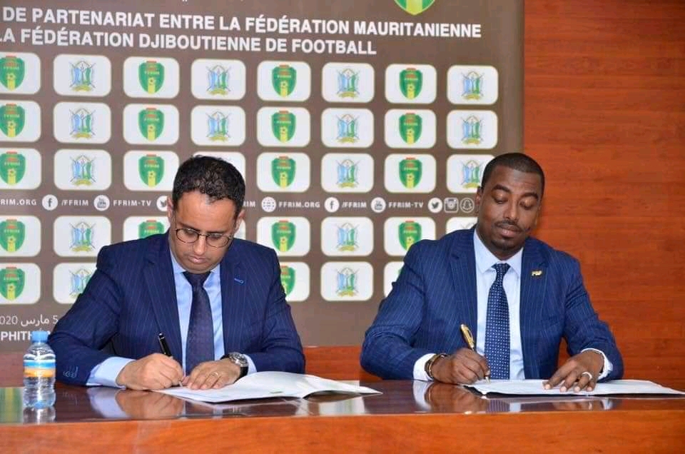 اتفاقية تعاون بين الاتحاد الموريتاني والجيبوتي لكرة القدم (FFRIM)